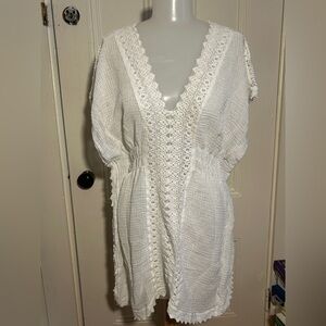 White Crochet Coverup